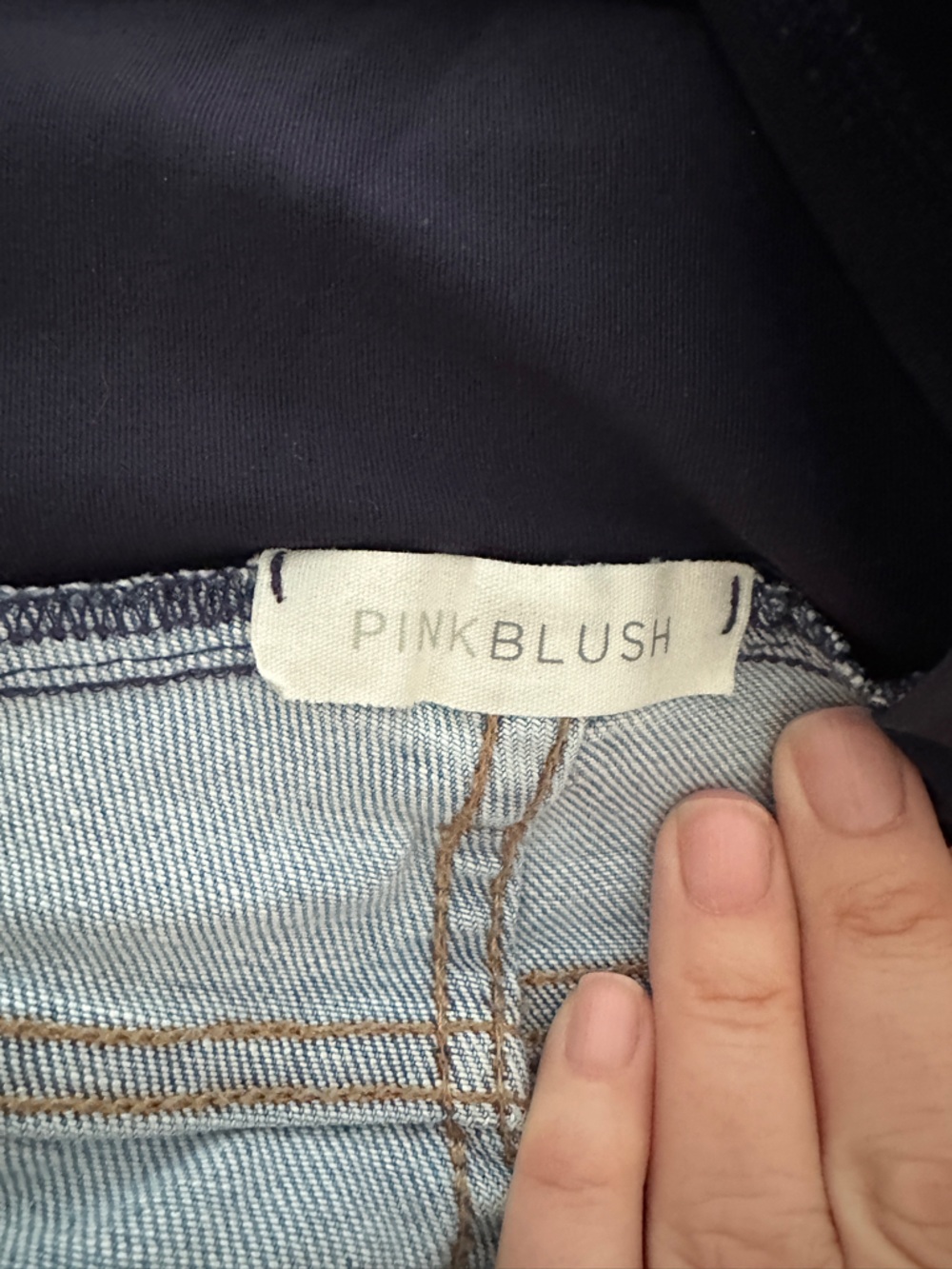 Pinkblush Light Blue Raw Edge Crop Jeans - Picture 6 of 11